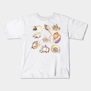 shell set watercolor illustration Kids T-Shirt